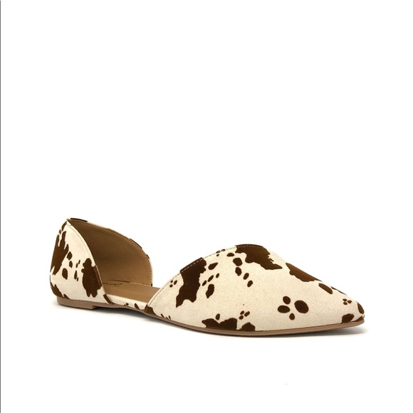 ⚡FINAL PRICE! Brown Cow Print D'Orsay Flats - Picture 12 of 14